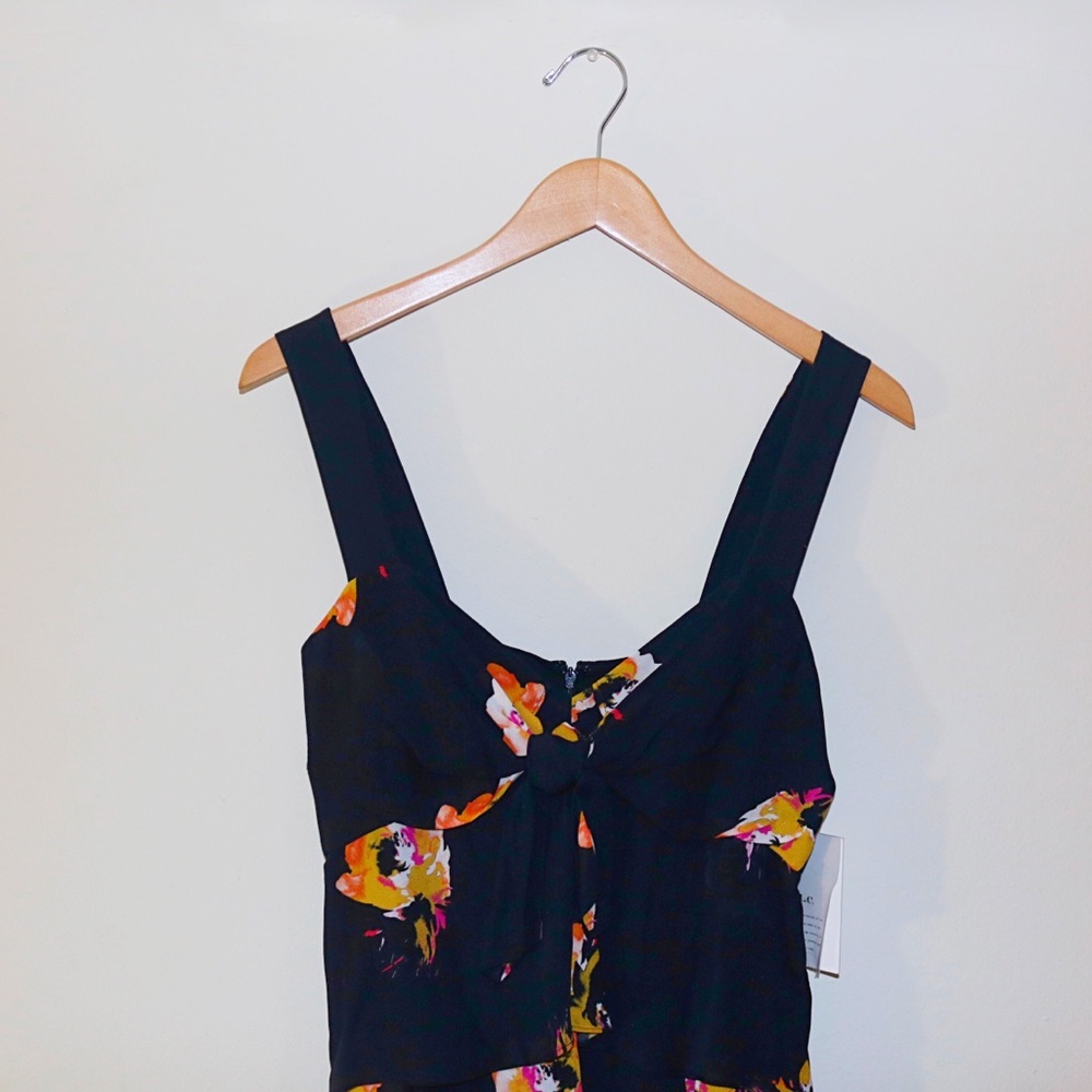 A.L.C. Natalia Tiered Floral Two-Tone Ruffled Silk Dress - Picture 6 of 16